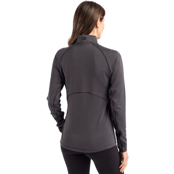 Cutter & Buck Women s Black Heather Peshastin Eco Recycled Half Zip Pullover Sale - Image 4