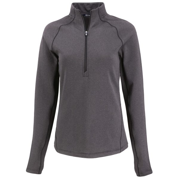 Cutter & Buck Women s Black Heather Peshastin Eco Recycled Half Zip Pullover Sale