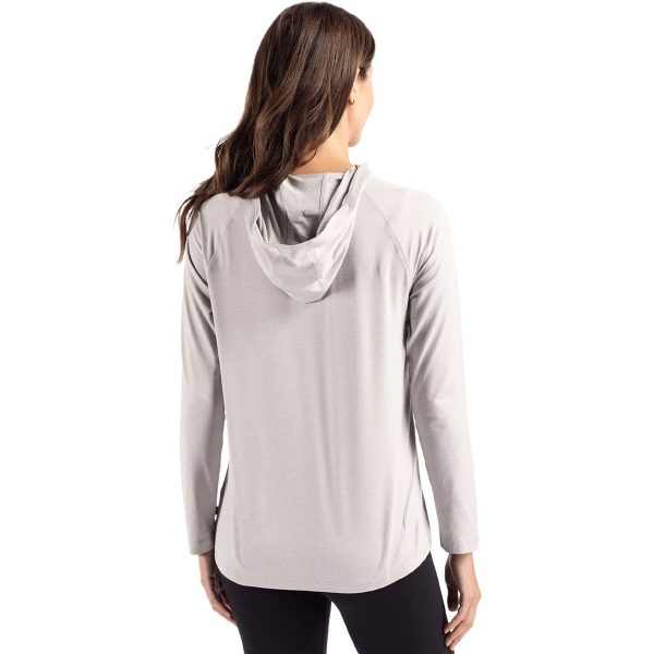 Cutter & Buck Women s Concrete Coastline Epic Comfort Eco Recycled Hooded Shirt Online Sale - Image 4