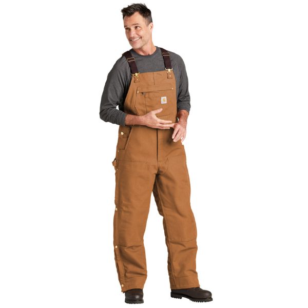 Carhartt Unisex Brown Firm Duck Insulated Bib Overalls Discount - Image 3