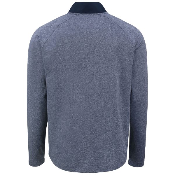 Cutter & Buck Men s Navy Blue Heather Navy Blue Adapt Eco Knit Hybrid Recycled Quarter Zip For Discount - Image 2