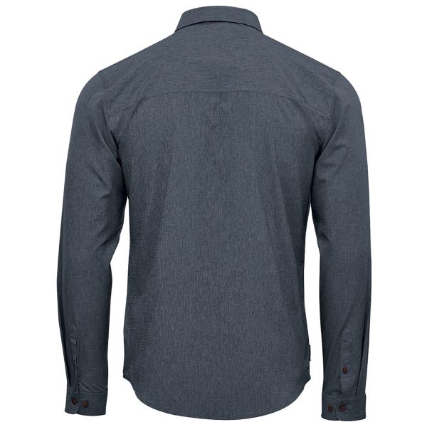 Stormtech Men s Dark Denim Heather Azores Quick Dry Long Sleeve Shirt Online Hot Sale - Image 2