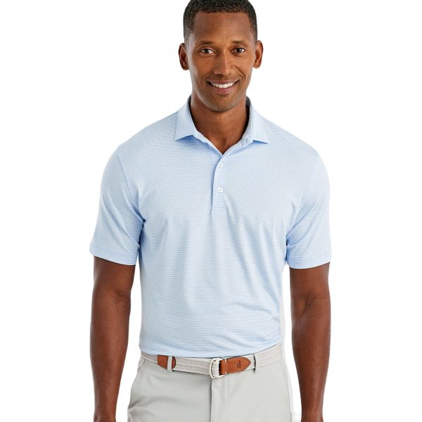 Johnnie-O Men s Gulf Blue Lyndon Striped Jersey Performance Polo Online Sale - Image 2
