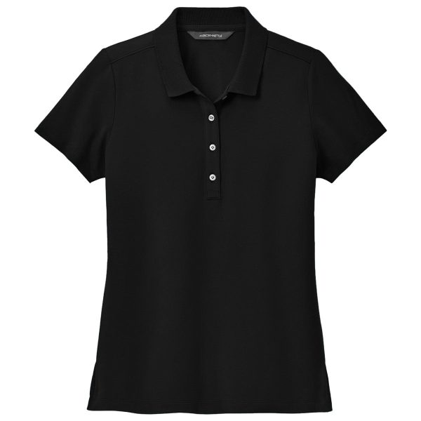 Mercer+Mettle Women s Deep Black Stretch Pique Polo Online Sale