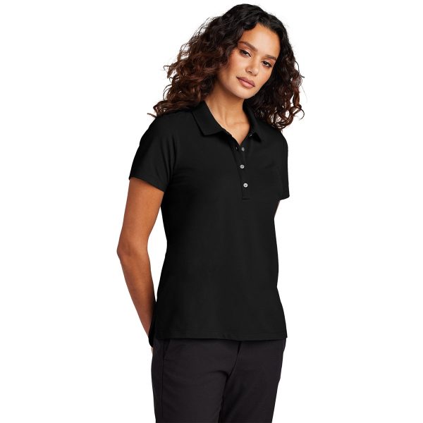 Mercer+Mettle Women s Deep Black Stretch Pique Polo Online Sale - Image 3