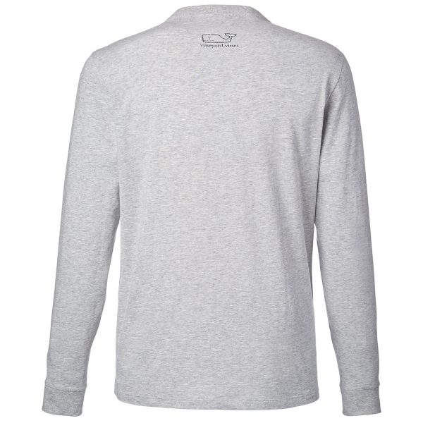 Vineyard Vines Unisex Grey Heather  Blue Blazer Long Sleeve Pocket T-Shirt For Sale - Image 2