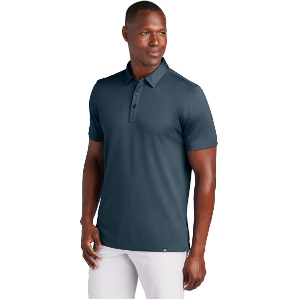 TravisMathew Men s Blue Nights Cabana Solid Polo For Cheap - Image 3
