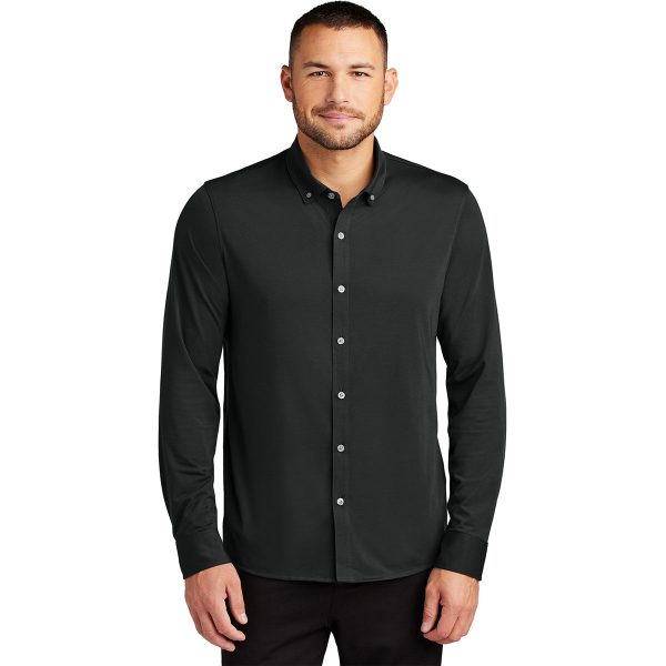 Mercer+Mettle Men s Deep Black Stretch Jersey Long Sleeve Shirt on Sale - Image 3