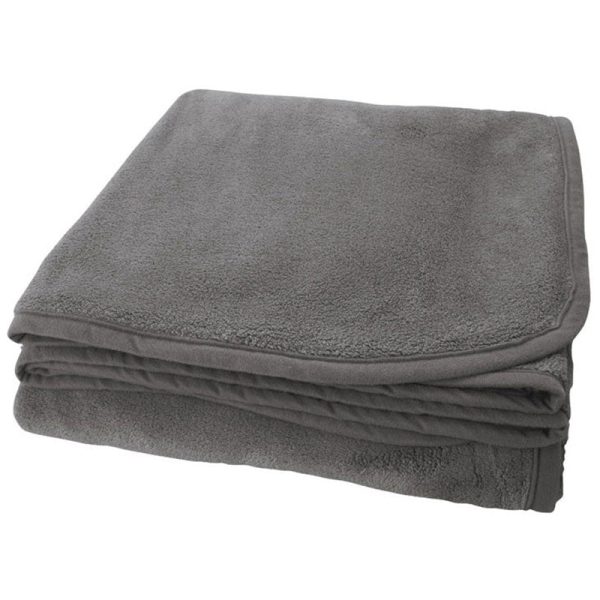 Logomark Charcoal Brookshire Micro-Plush Blanket on Sale - Image 2