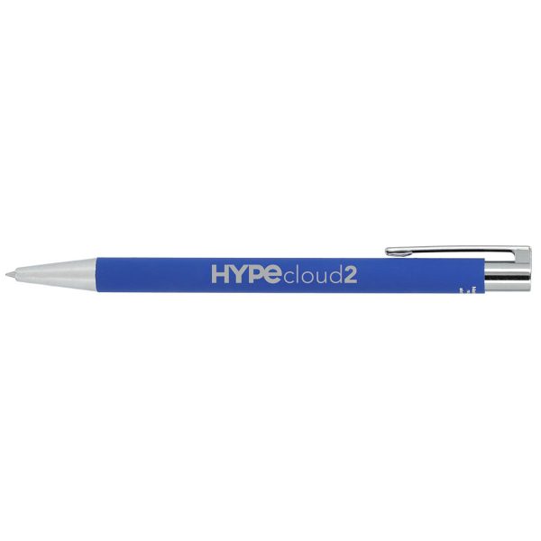 Bullet Blue Maxi Recycled Aluminum Soft Touch Gel Pen Discount