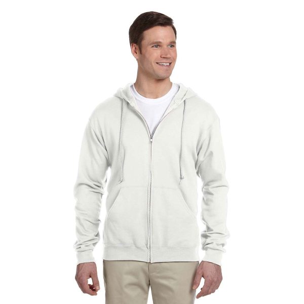 Jerzees Men s White 8 Oz. Nublend Fleece Full-Zip Hood Supply
